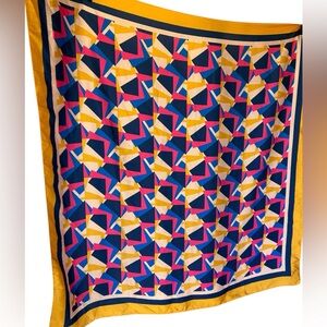 Tracee Ellis Ross Women’s Scarf Geometric NewYellow Pink Blue 36” Square
